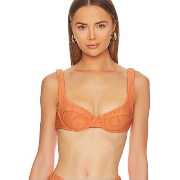 NWT L*Space Eco Chic Repreve® Nikita Bikini Top in Sienna Size Small - Picture 4 of 7